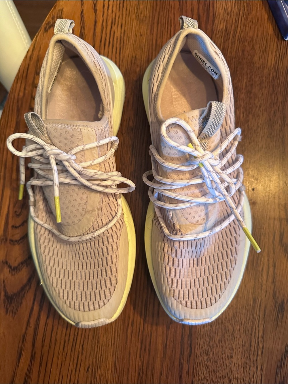 Sorel Women's grey &  yellow Knit Athletic Sneakers